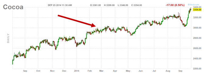 Monthly Cocoa Move